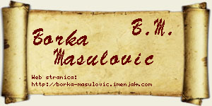 Borka Mašulović vizit kartica